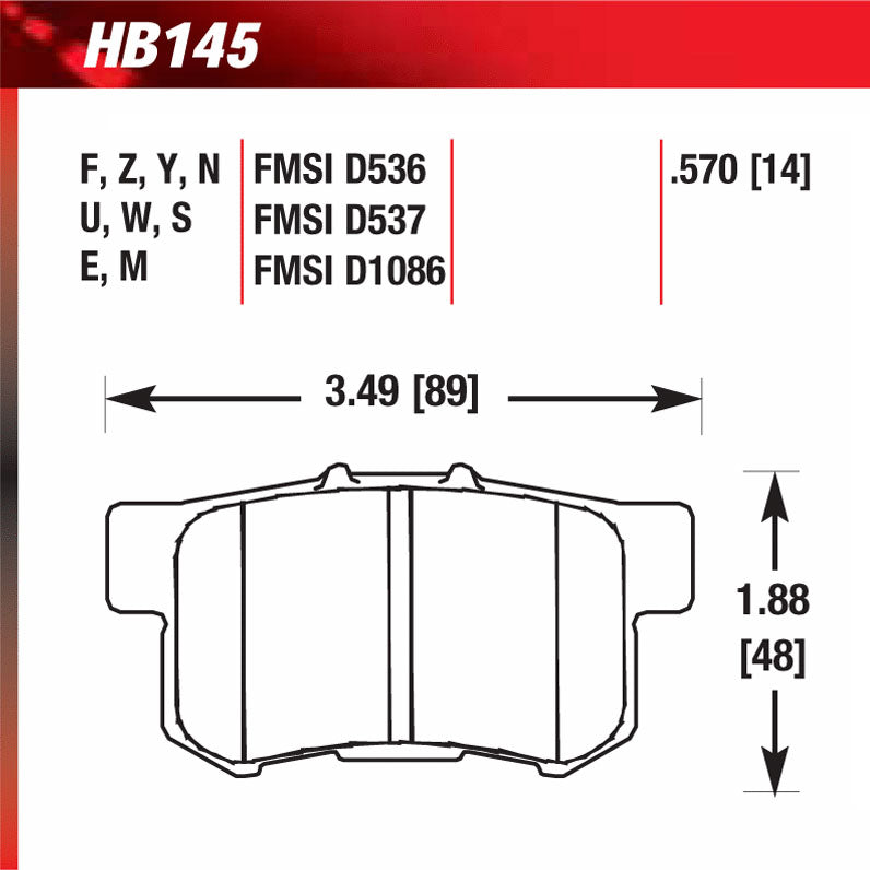 Hawk HB145F.570 Street Performance Pad - HPS Compound