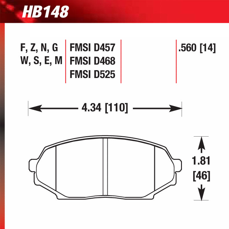 Hawk HB148F.560 Street Performance Pad - HPS Compound