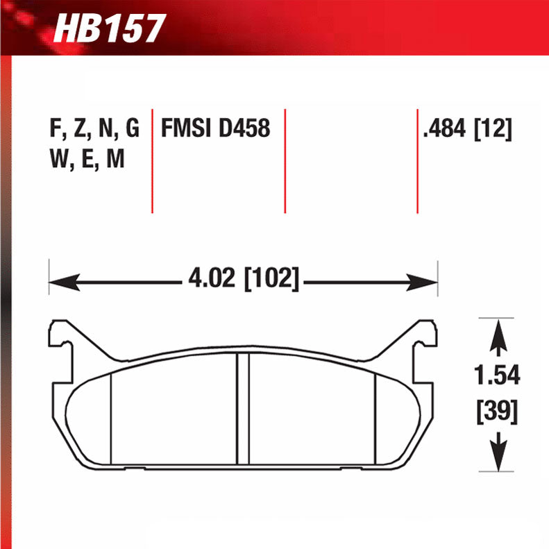 Hawk HB157N.484 Performance Pad - HP Plus Compound