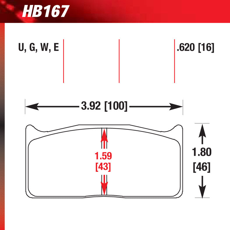 Hawk HB167U.620 Racing Pad - DTC-70 Compound
