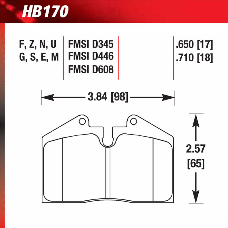 Hawk HB170S.650 Racing Pad - HT-10 Compound