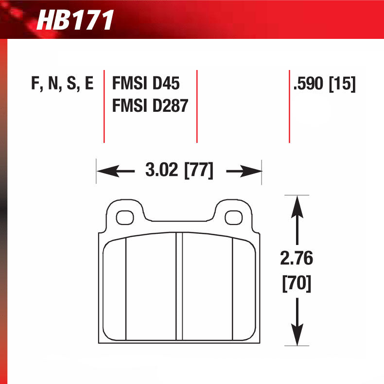 Hawk HB171F.590 Street Performance Pad - HPS Compound