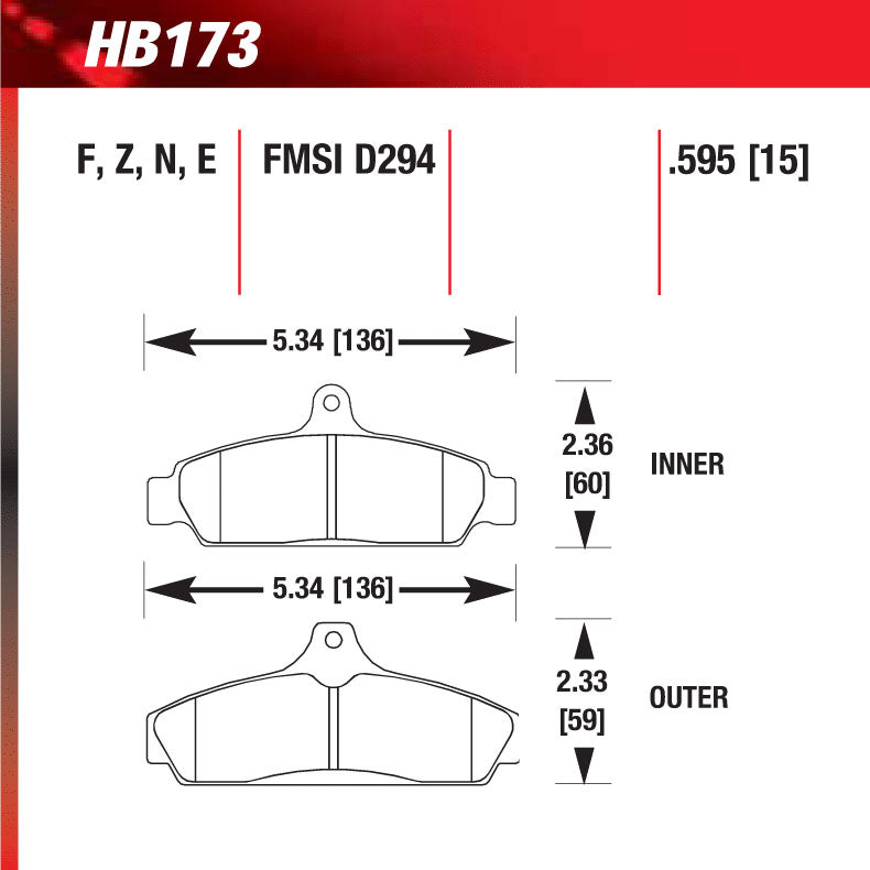 Hawk HB173E.595 Racing Pad - Blue Compound