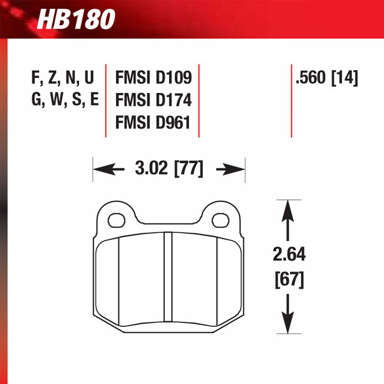 Hawk HB180F.560 Street Performance Pad - HPS Compound