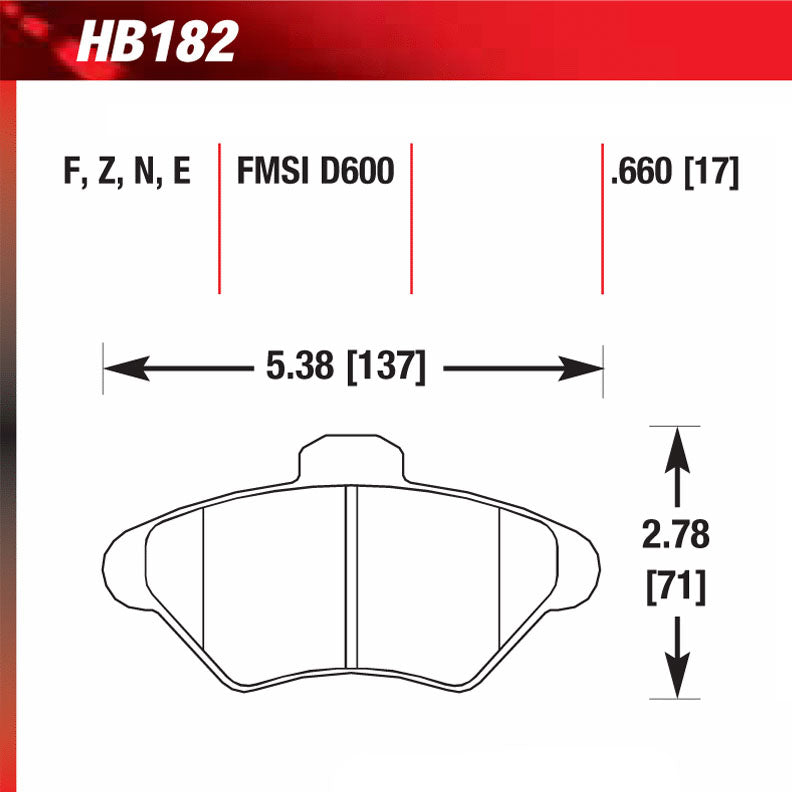 Hawk HB182E.660 Racing Pad - Blue Compound