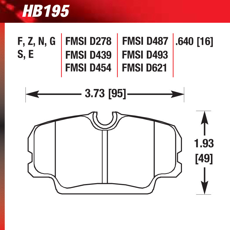 Hawk HB195S.640 Racing Pad - HT-10 Compound