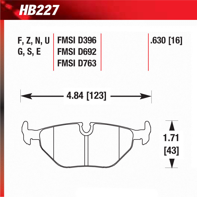 Hawk HB227G.630 Racing Pad - DTC-60 Compound
