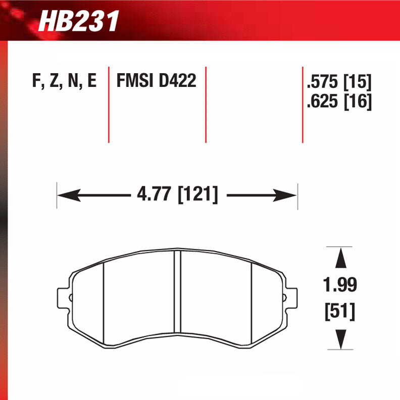 Hawk HB231F.625 Street Performance Pad - HPS Compound