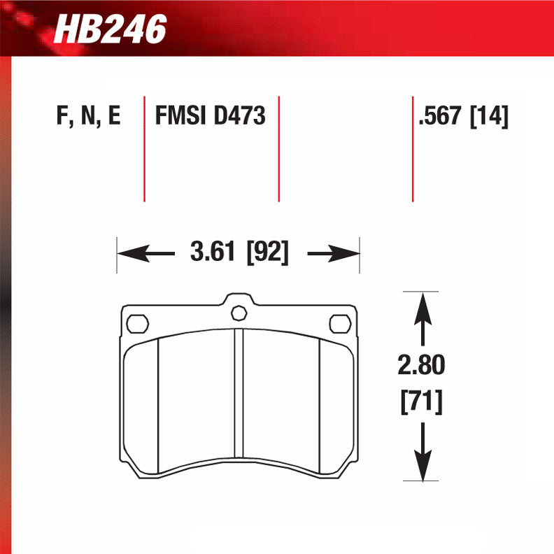 Hawk HB246E.567 Racing Pad - Blue Compound