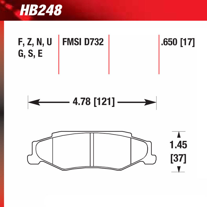 Hawk HB248N.650 Performance Pad - HP Plus Compound