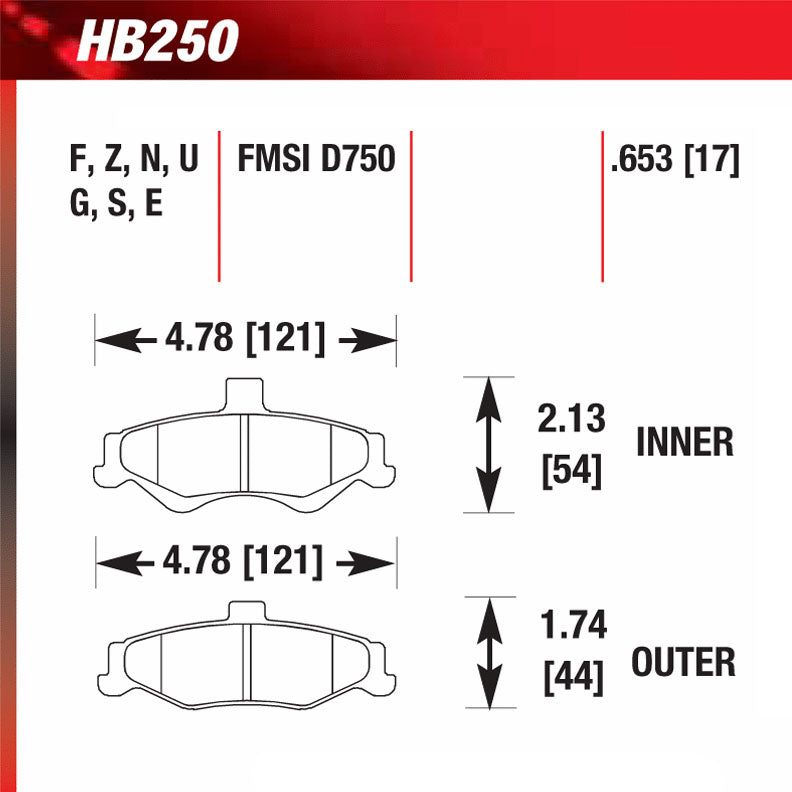 Hawk HB250N.653 Performance Pad - HP Plus Compound
