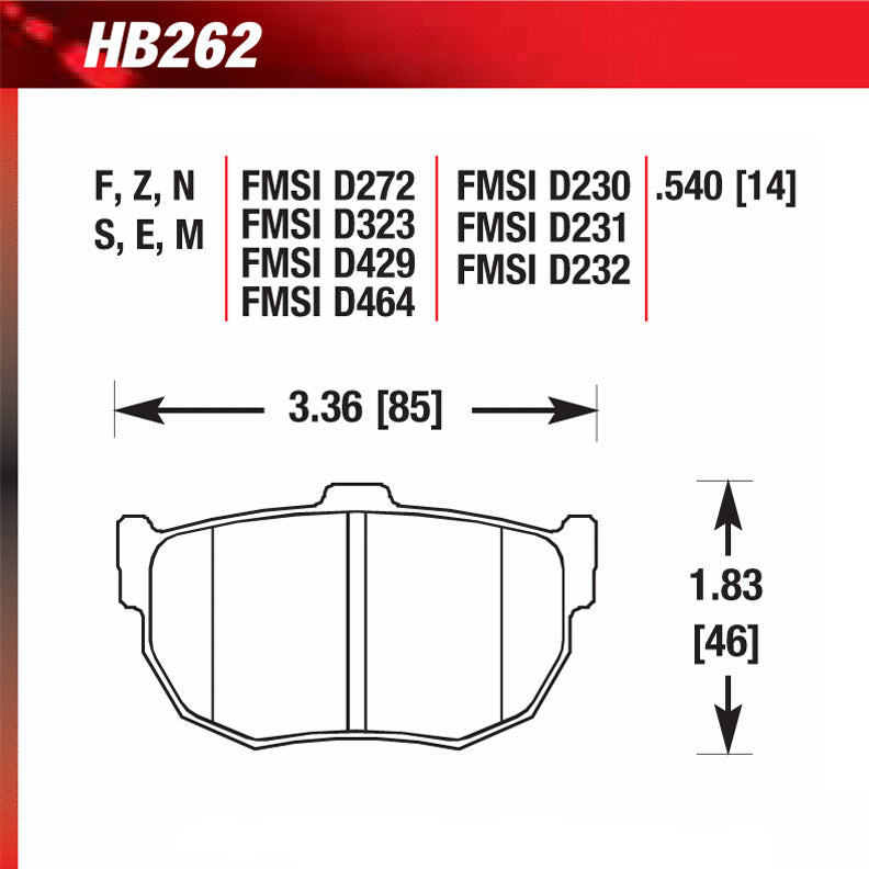 Hawk HB262F.540 Street Performance Pad - HPS Compound