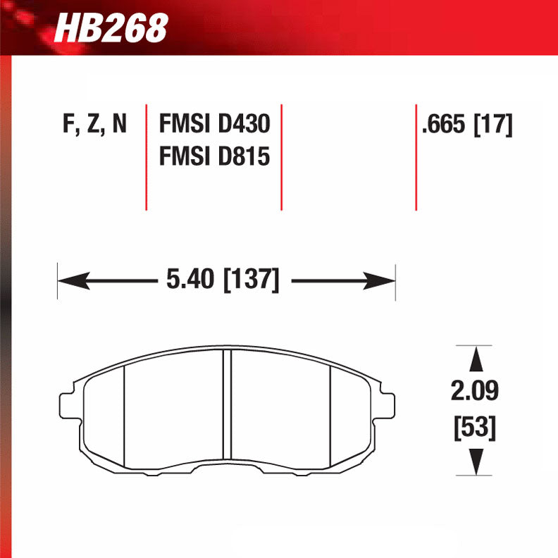 Hawk HB268F.665 Street Performance Pad - HPS Compound