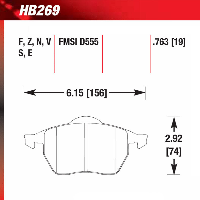 Hawk HB269S.763 Racing Pad - HT-10 Compound