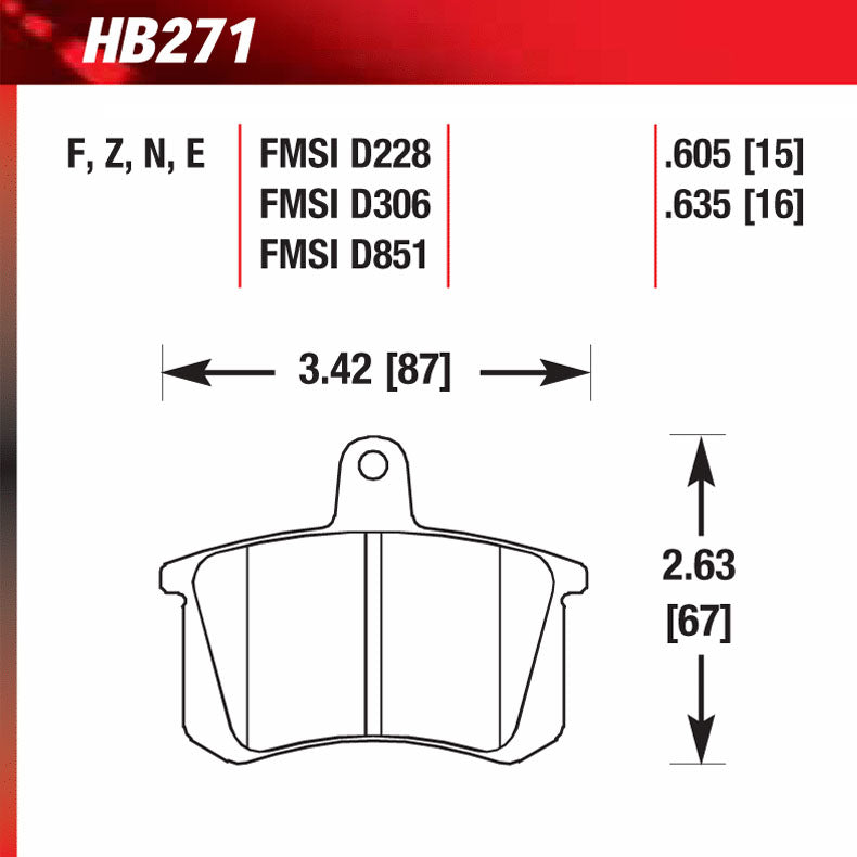 Hawk HB271F.635 Street Performance Pad - HPS Compound