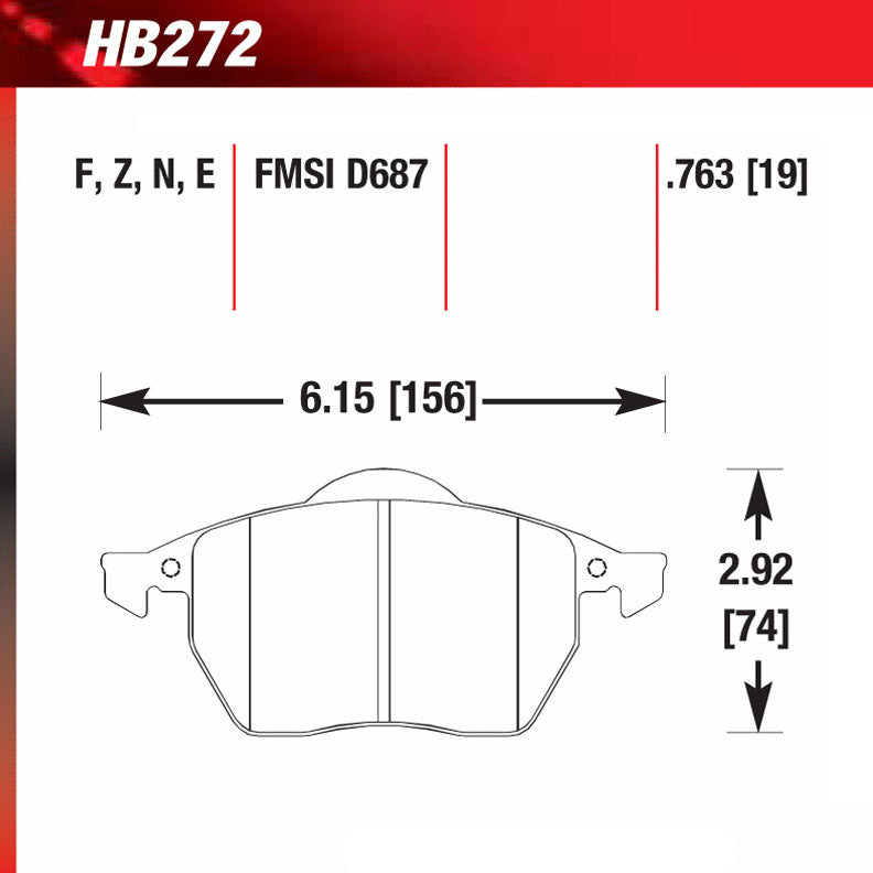 Hawk HB272E.763 Racing Pad - Blue Compound
