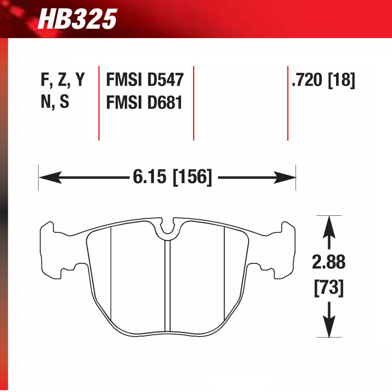 Hawk HB325S.720 Racing Pad - HT-10 Compound
