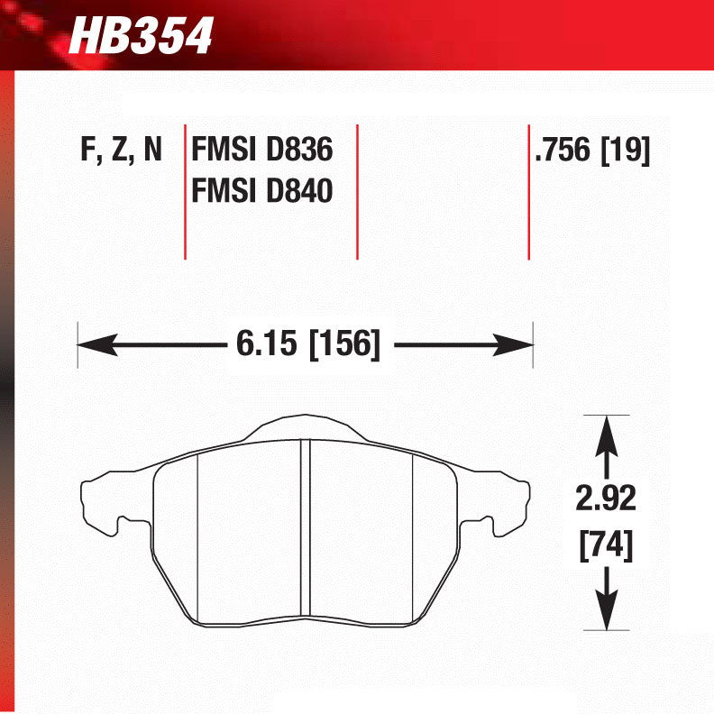 Hawk HB354N.756 Performance Pad - HP Plus Compound