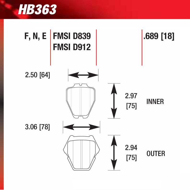 Hawk HB363F.689 Street Performance Pad - HPS Compound