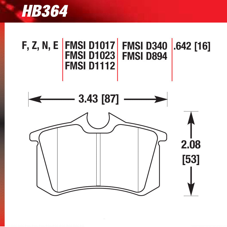 Hawk HB364E.642 Racing Pad - Blue Compound