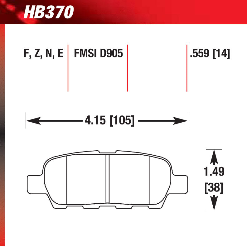 Hawk HB370G.559 Racing Pad - DTC-60 Compound