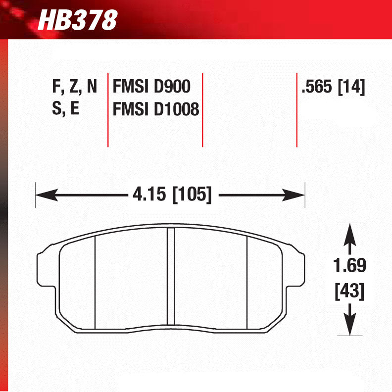 Hawk HB378S.565 Racing Pad - HT-10 Compound