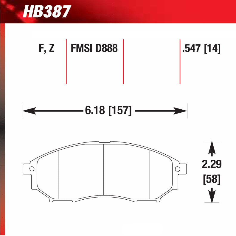 Hawk HB387F.547 Street Performance Pad - HPS Compound