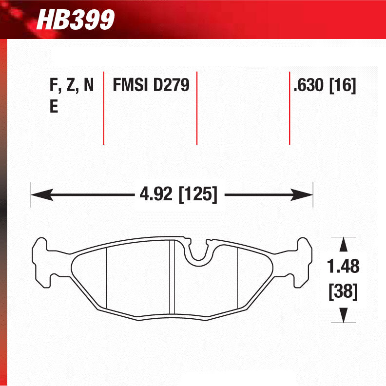 Hawk HB399N.630 Performance Pad - HP Plus Compound