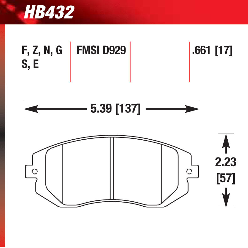 Hawk HB432F.661 Street Performance Pad - HPS Compound