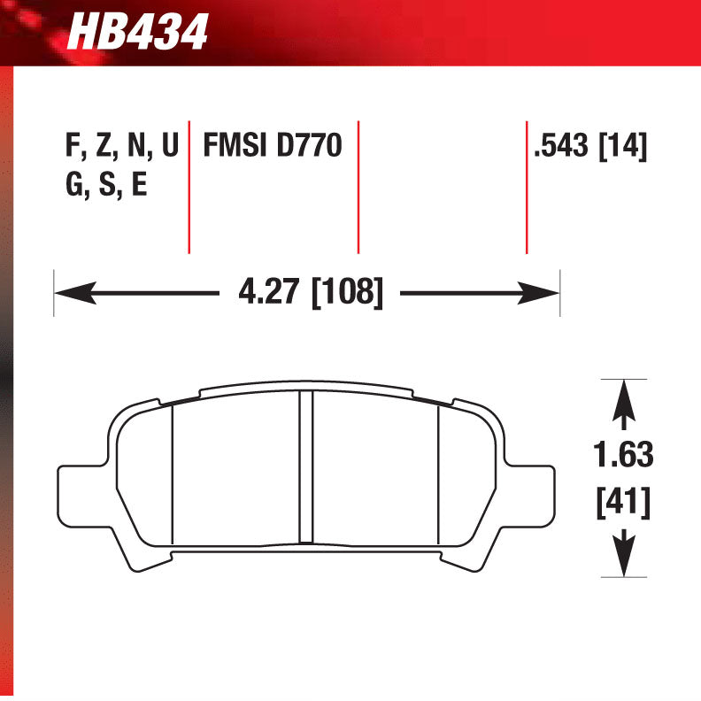 Hawk HB434N.543 Performance Pad - HP Plus Compound