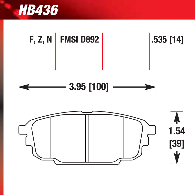 Hawk HB436F.535 Street Performance Pad - HPS Compound