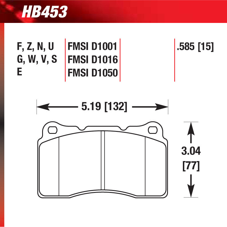 Hawk HB453W.585 Racing Pad - DTC-30 Compound