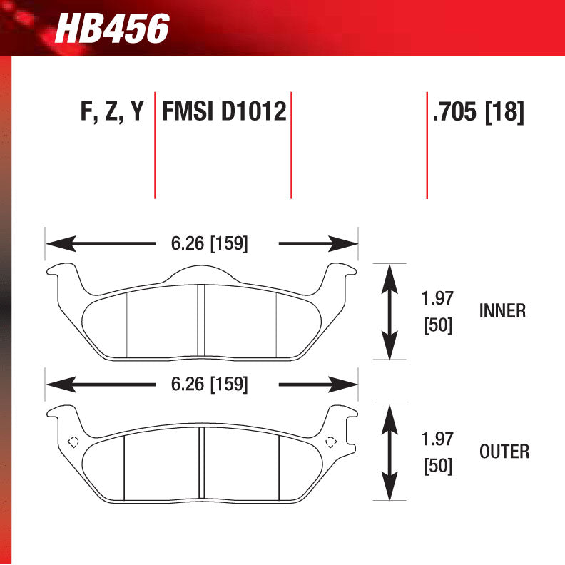 Hawk HB456F.705 Street Performance Pad - HPS Compound