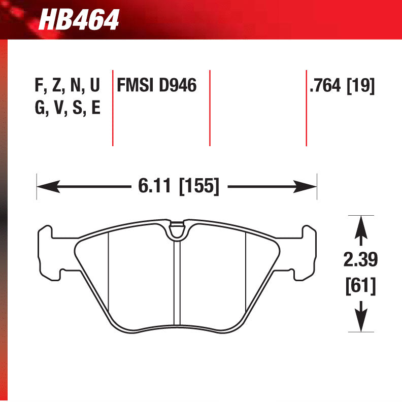 Hawk HB464U.764 Race Pad - DTC-70 Compound