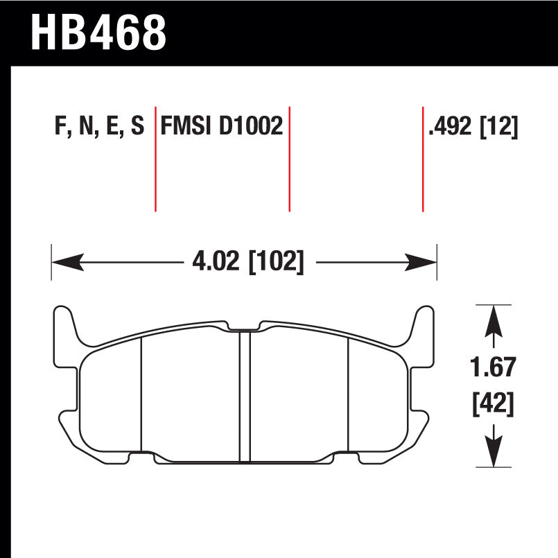 Hawk HB468E.492 Racing Pad - Blue Compound