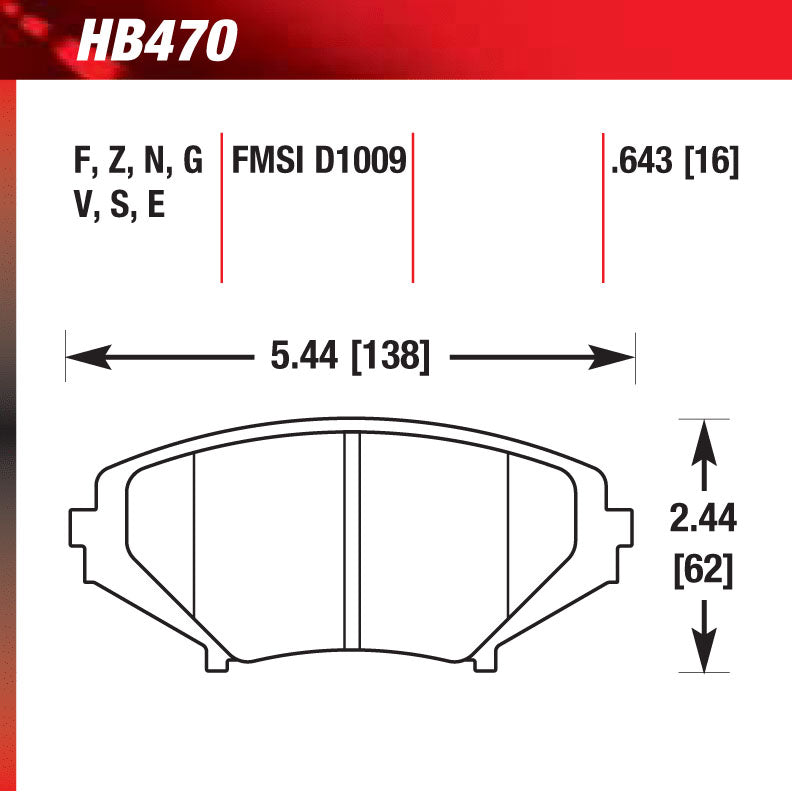 Hawk HB470G.643 Racing Pad - DTC-60 Compound