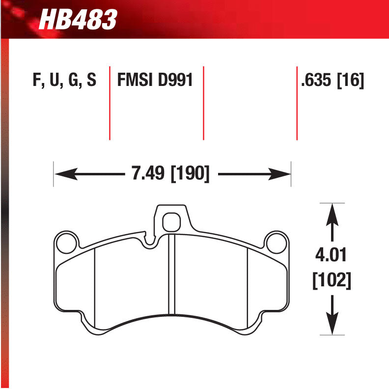 Hawk HB483U.635 Racing Pad - DTC-70 Compound