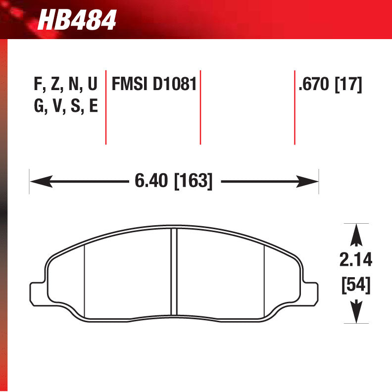 Hawk HB484N.670 Performance Pad - HP Plus Compound