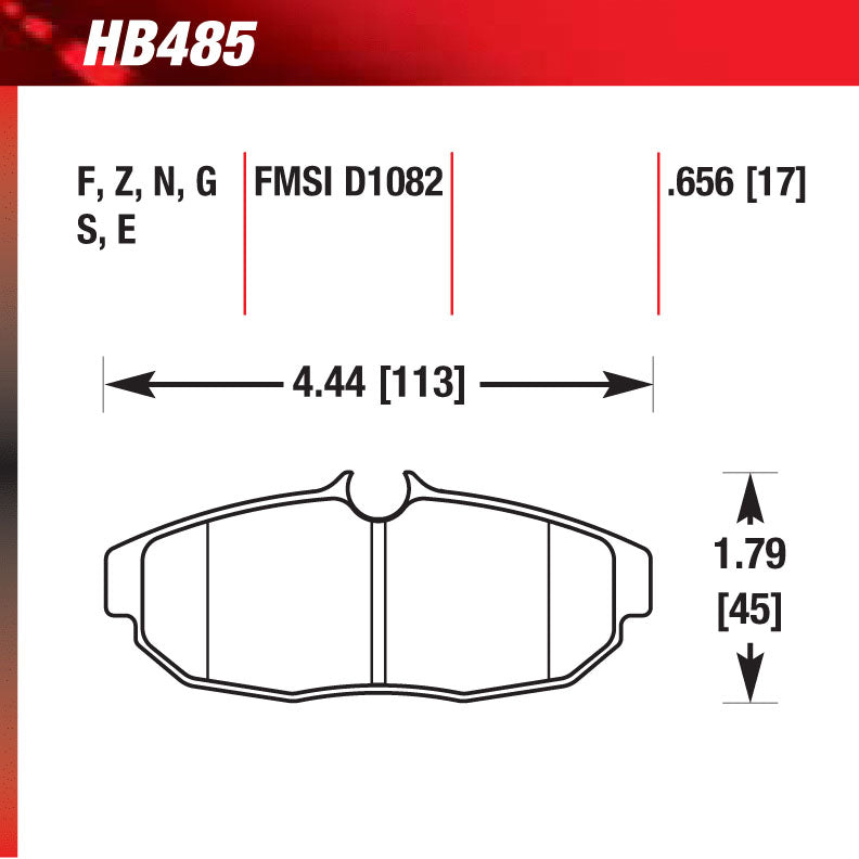 Hawk HB485N.656 Performance Pad - HP Plus Compound