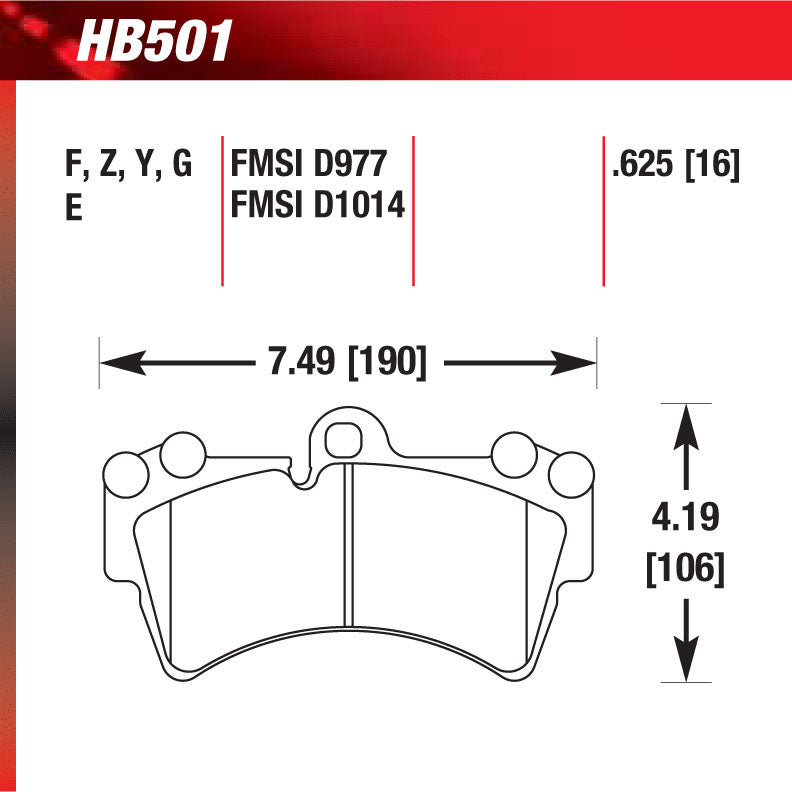 Hawk HB501G.625 Racing Pad - DTC-60 Compound
