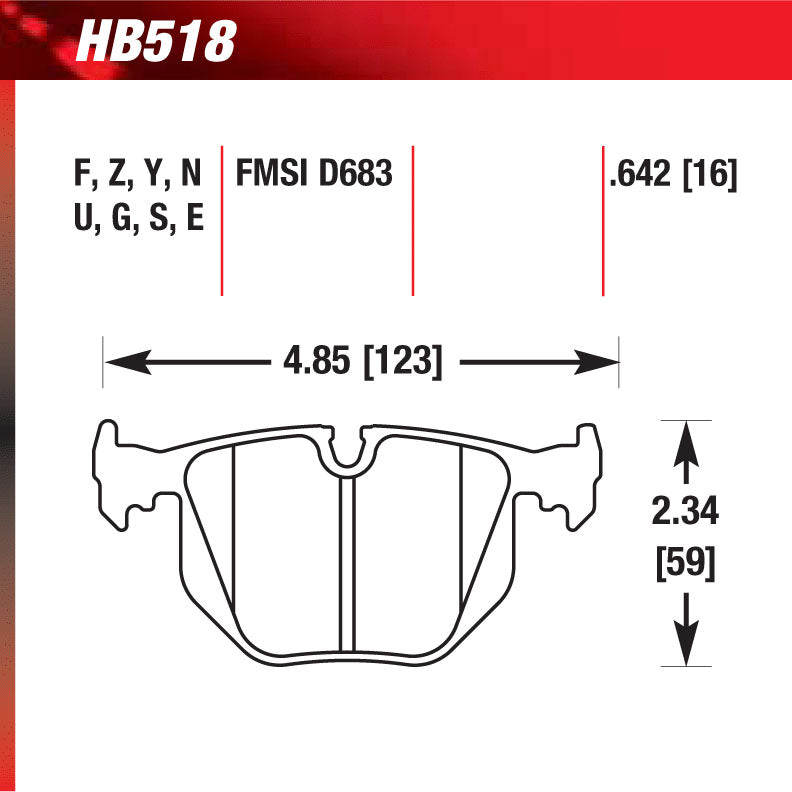 Hawk HB518G.642 Racing Pad - DTC-60 Compound