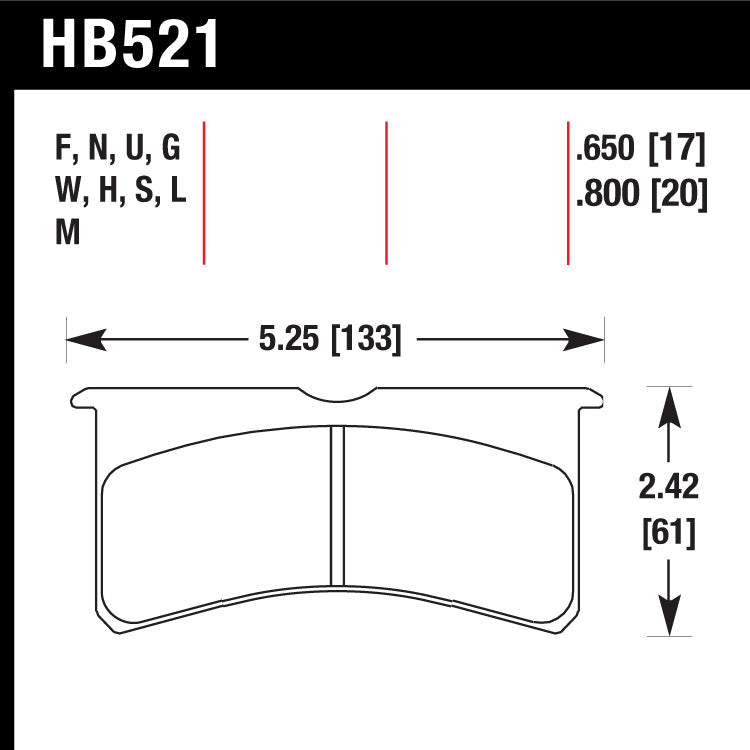 Hawk HB521N.800 Performance Pad - HP Plus Compound