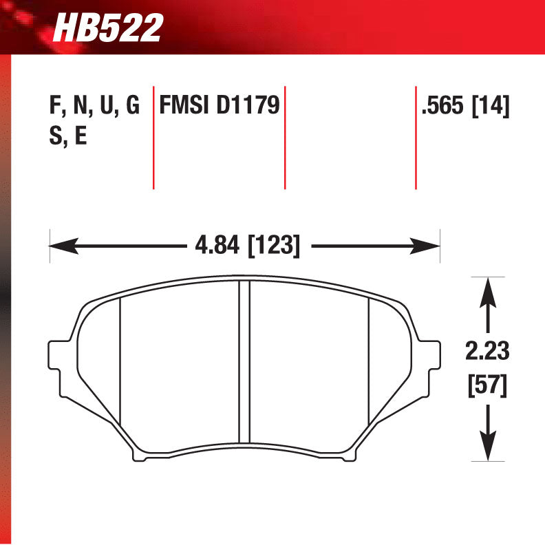 Hawk HB522N.565 Performance Pad - HP Plus Compound