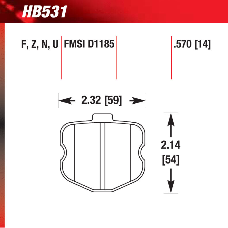 Hawk HB531U.570 Racing Pad - DTC-70 Compound