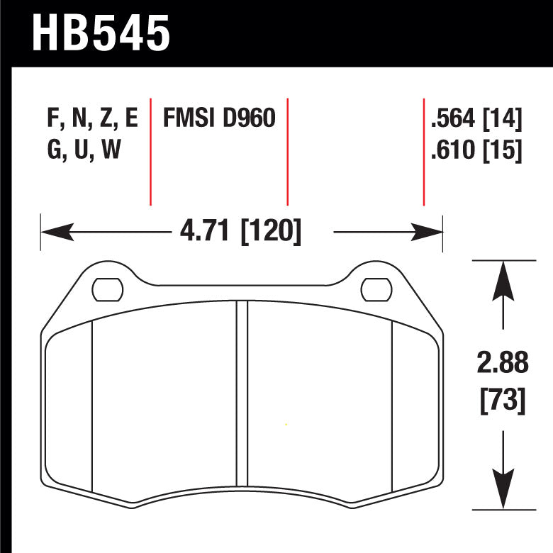 Hawk HB545F.564 Street Performance Pad - HPS Compound