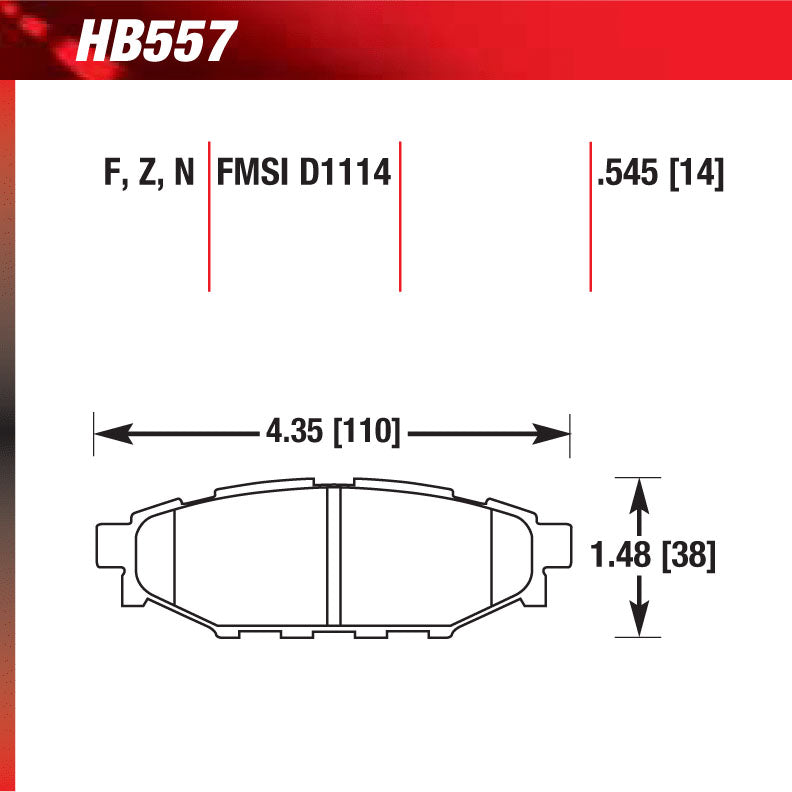 Hawk HB557F.545 Street Performance Pad - HPS Compound