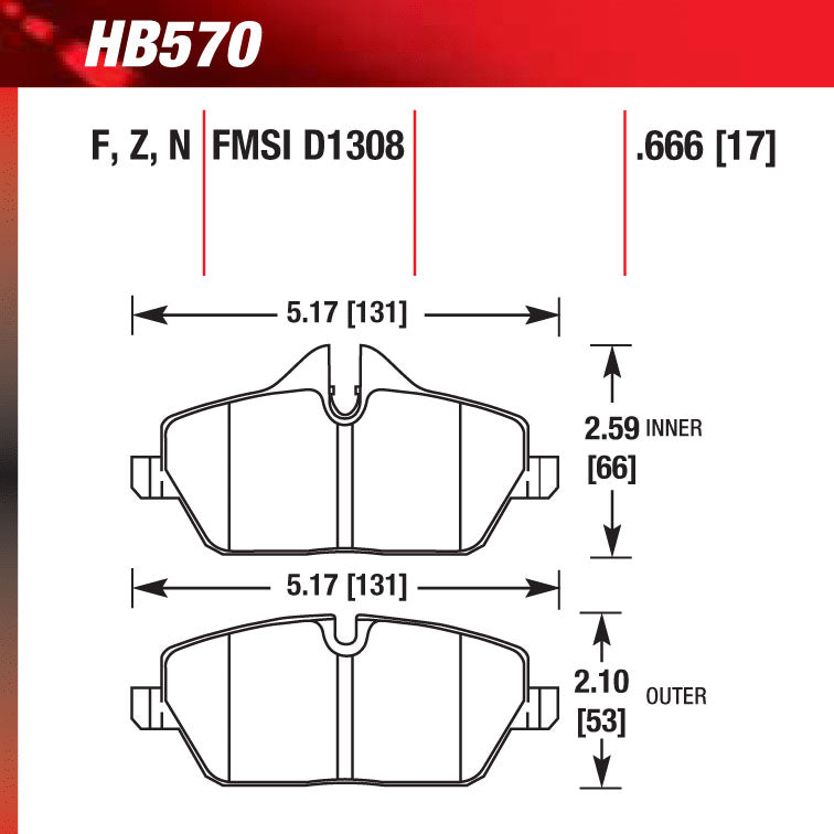 Hawk HB570F.666 Street Performance Pad - HPS Compound