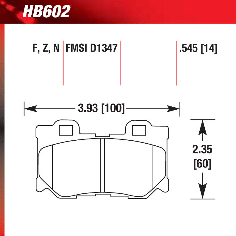 Hawk HB602B.545 Street Performance Pad - HPS 5.0 Compound