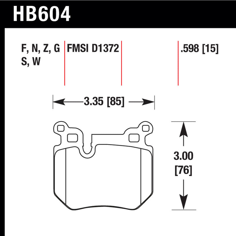 Hawk HB604N.598 Performance Pad - HP Plus Compound
