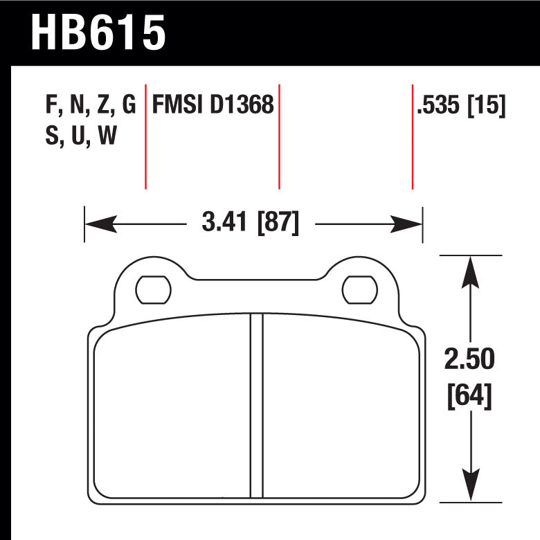 Hawk HB615F.535 Street Performance Pad - HPS Compound